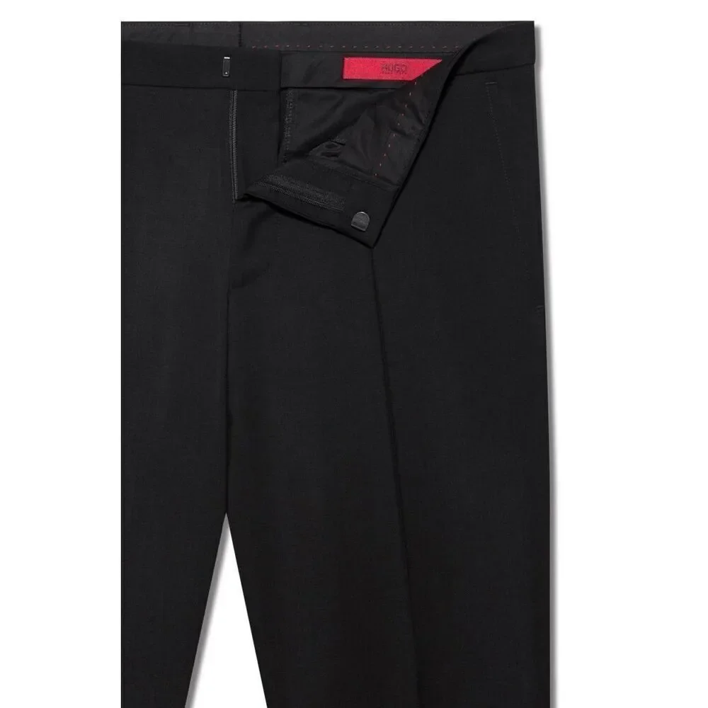 Hugo Boss EXTRA-SLIM-FIT TROUSERS IN VIRGIN-WOOL POPLIN New NWT